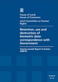 Cover: Retention, use and destruction of biometric data - Stationery Office Books