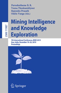 Enlarge image Cover: Mining Intelligence and Knowledge Exploration - Springer