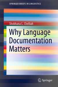 Enlarge image Cover: Why Language Documentation Matters - Springer
