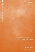 Cover: Oxford Studies in Private Law Theory: Volume I - OUP eBook