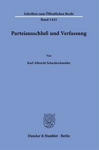 Abbildung von: Parteiausschluß und Verfassung. - Duncker & Humblot