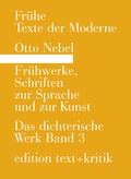 Cover: Fr&uuml;hwerke, Schriften zur Sprache und zur Kunst - edition text + kritik