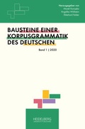 Cover: Bausteine einer Korpusgrammatik des Deutschen - Heidelberg University Publishing