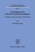 Cover: Die Endlagersuche nach dem Standortauswahlgesetz. - Duncker & Humblot