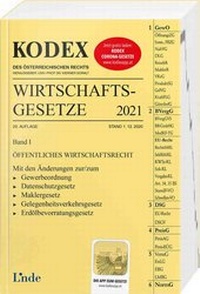 Abbildung von: KODEX Wirtschaftsgesetze Band I 2021 - Linde