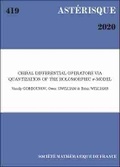 Cover: Chiral Differential Operators via Quantization of the Holomorphic $\sigma $-Model - Societe mathematique de France