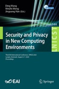 Cover: Security and Privacy in New Computing Environments - Springer