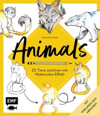 Abbildung von: Animals - 25 Tiere zeichnen mit Watercolor-Effekt - Edition Michael Fischer / EMF Verlag