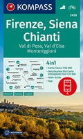 Cover: KOMPASS Wanderkarte 2458 Firenze, Siena, Chianti, Val di Pesa, Val d'Elsa, Monteriggioni 1:50.000 - KOMPASS-Karten