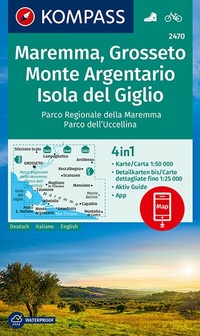 Abbildung von: KOMPASS Wanderkarte 2470 Maremma, Grosseto, Monte Argentario, Isola del Giglio 1:50.000 - KOMPASS-Karten