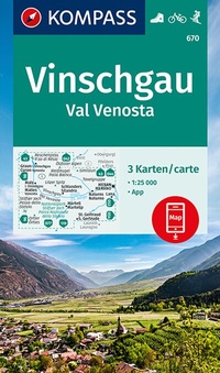 Abbildung von: KOMPASS Wanderkarten-Set 670 Vinschgau, Val Venosta (3 Karten) 1:25.000 - KOMPASS-Karten
