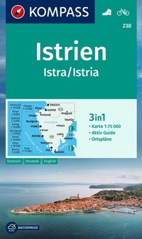 Abbildung von: KOMPASS Wanderkarte 238 Istrien, Istra, Istria 1:75.000 - KOMPASS-Karten
