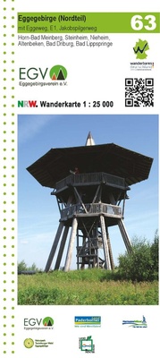 Abbildung von: Eggegebirge (Nordteil) mit Eggeweg, E1, Jakobspilgerweg Blatt 63, topographische Wanderkarte NRW - GeoMap