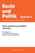 Cover: Recht politikwissenschaftlich erforschen. - Duncker & Humblot