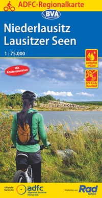 Abbildung von: ADFC-Regionalkarte Niederlausitz Lausitzer Seen, 1:75.000, mit Tagestourenvorschlägen, reiß- und wetterfest, E-Bike-geeignet, mit Knotenpunkten, GPS-Tracks Download - BVA BikeMedia