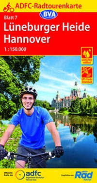 Abbildung von: ADFC-Radtourenkarte 7 Lüneburger Heide /Hannover 1:150.000, reiß- und wetterfest, E-Bike geeignet, GPS-Tracks Download - BVA BikeMedia