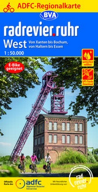 Abbildung von: ADFC-Regionalkarte radrevier.ruhr West, 1:50.000, mit Tagestourenvorschlägen, reiß- und wetterfest, E-Bike-geeignet, GPS-Tracks Download - BVA BikeMedia