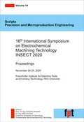 Cover: 16th International Symposium on Electrochemical Machining Technology INSECT 2020 - Wissenschaftliche Scripten