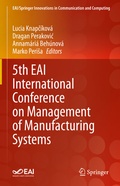 Cover: 5th EAI International Conference on Management of Manufacturing Systems - Springer