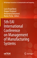 Cover: 5th EAI International Conference on Management of Manufacturing Systems - Springer