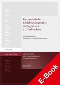 Abbildung von: Germanistische Dialektlexikographie zu Beginn des 21. Jahrhunderts - Franz Steiner Verlag