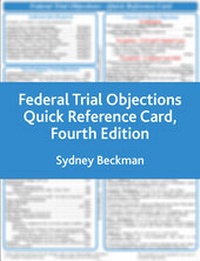 Abbildung von: Federal Trial Objections Reference Card - Aspen Publishing