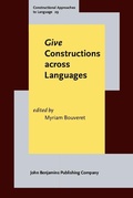 Cover: Give Constructions across Languages - John Benjamins Publishing Company