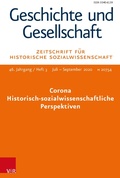 Cover: Corona - Historisch-sozialwissenschaftliche Perspektiven - Vandenhoeck & Ruprecht