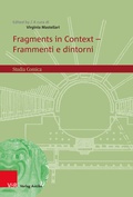 Cover: Fragments in Context - Frammenti e dintorni - Vandenhoeck & Ruprecht
