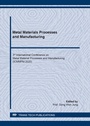 Cover: Metal Materials Processes and Manufacturing - Trans Tech Publications Ltd