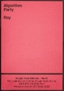 Cover: Algorithm Party - Roy (RT#40) - Rough Trade Books