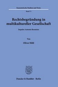 Abbildung von: Rechtsbegründung in multikultureller Gesellschaft. - Duncker & Humblot
