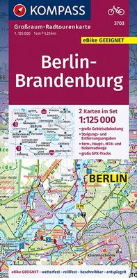 Abbildung von: KOMPASS Großraum-Radtourenkarte 3703 Berlin-Brandenburg 1:125.000 - KOMPASS-Karten