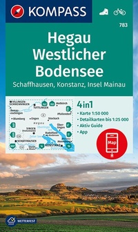 Abbildung von: KOMPASS Wanderkarte 783 Hegau Westlicher Bodensee, Schaffhausen, Konstanz, Insel Mainau 1:50.000 - KOMPASS-Karten