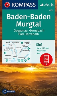 Abbildung von: KOMPASS Wanderkarte 872 Baden-Baden, Murgtal, Gaggenau, Gernsbach, Bad Herrenalb 1:25.000 - KOMPASS-Karten