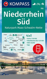 Abbildung von: KOMPASS Wanderkarte 755 Niederrhein Süd, Naturpark Maas-Schwalm-Nette 1:50.000 - KOMPASS-Karten