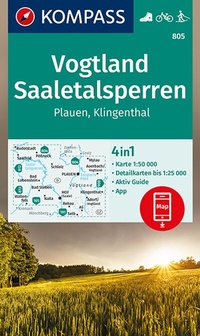 Abbildung von: KOMPASS Wanderkarte 805 Vogtland, Saaletalsperren, Plauen, Klingenthal 1:50.000 - KOMPASS-Karten