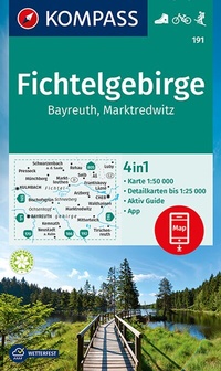 Abbildung von: KOMPASS Wanderkarte 191 Fichtelgebirge, Bayreuth, Marktredwitz 1:50.000 - KOMPASS-Karten