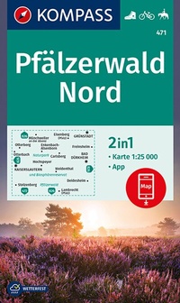 Abbildung von: KOMPASS Wanderkarte 471 Pfälzerwald Nord 1:25.000 - KOMPASS-Karten