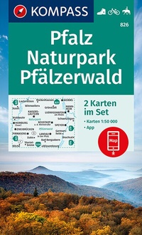 Abbildung von: KOMPASS Wanderkarten-Set 826 Pfalz, Naturpark Pfälzerwald (2 Karten) 1:50.000 - KOMPASS-Karten