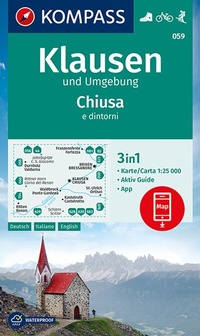 Abbildung von: KOMPASS Wanderkarte 059 Klausen und Umgebung, Chiusa e dintorni 1:25.000 - KOMPASS-Karten