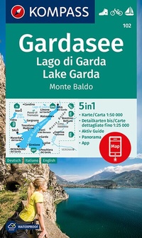 Abbildung von: KOMPASS Wanderkarte 102 Gardasee, Lago di Garda, Lake Garda, Monte Baldo 1:50.000 - KOMPASS-Karten