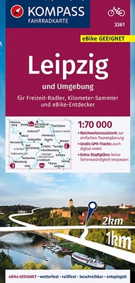 Abbildung von: KOMPASS Fahrradkarte 3361 Leipzig und Umgebung 1:70.000 - KOMPASS-Karten