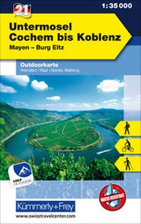 Abbildung von: Untermosel Cochem bis Koblenz Nr. 21 Outdoorkarte Deutschland 1:35 000 - Kümmerly+Frey