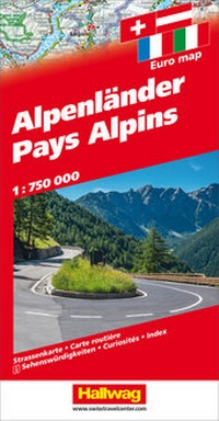 Abbildung von: Alpenländer Strassenkarte 1:750 000 - Hallwag