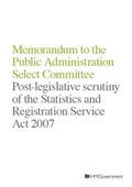 Cover: Memorandum to the Public Administration Select Committee - TSO