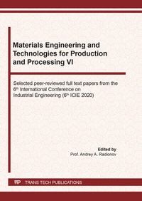 Enlarge image Cover: Materials Engineering and Technologies for Production and Processing VI - Trans Tech Publications Ltd