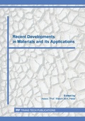 Cover: Recent Developments in Materials and its Applications - Trans Tech Publications Ltd