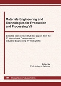 Cover: Materials Engineering and Technologies for Production and Processing VI - Trans Tech Publications Ltd