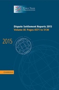 Cover: Dispute Settlement Reports 2015: Volume 9, Pages 4571-5130 - Cambridge University Press